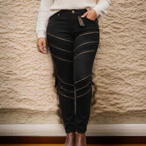 NWT REDFOX (19) Premium Black Jeans Zipper Detail